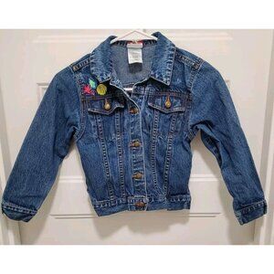 Disney Princess Ariel Little Mermaid Kids Small Blue Jean Denim Jacket